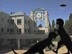 SSU clocktower with UFO and monsters